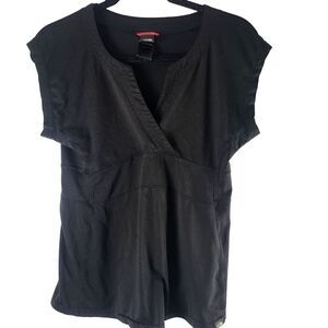 The North Face Top M Womens Vapor Wick Black V Neck Cap Sleeve Pullover